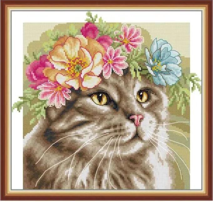 Набір для вишивання за нанесеною на канву схемою "Maine Raccoon ".AIDA 14CT printed , 32*30 см