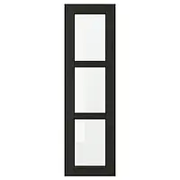 ЛЕРХИТТАН Стеклянная дверь, черная морилка, 30x100 см