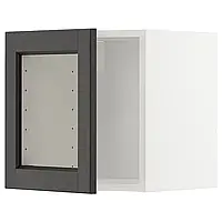МЕТОД Навесной шкаф со стеклянными дверцами, Лерхиттан белая/черная морилка, 40x40 см