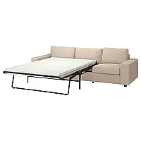 ВИМЛЕ 3-местный диван-кровать, с широкими подлокотниками/Халларп бежевый