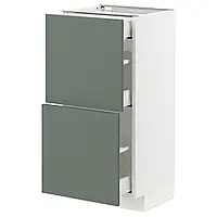 МЕТОД / MAXIMERA Sz stj 2fr/3sz, белый/Бодарп серо-зеленый, 40x37 см