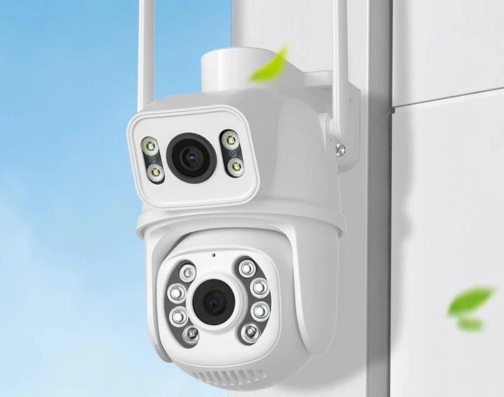 Вулична WiFi IP-камера Besder A8Q 8Мп 2 незалежні об'єктиви біла