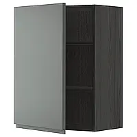 МЕТОД Навесной шкаф с полками, черный/Воксторп темно-серый, 60х80 см