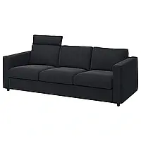 ВИМЛЕ 3-местный диван с подголовником/Саксемара черно-синий