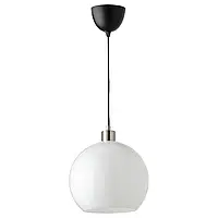 ЯРПЛИДЕН Подвесной светильник, белое стекло/никелирование, 30 см