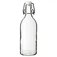 КОРКЕН Бутылка с крышкой, прозрачное стекло, 0,5 л
