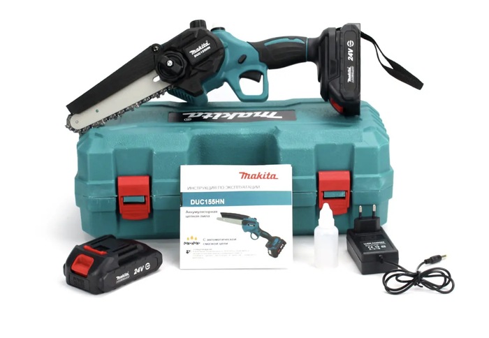 Мини-электропила цепная бесщеточная Makita DUC155HN, Аккумуляторная ...
