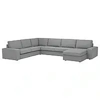КИВИК 6-местный угловой диван с козеткой, Тибблби бежевый/серый