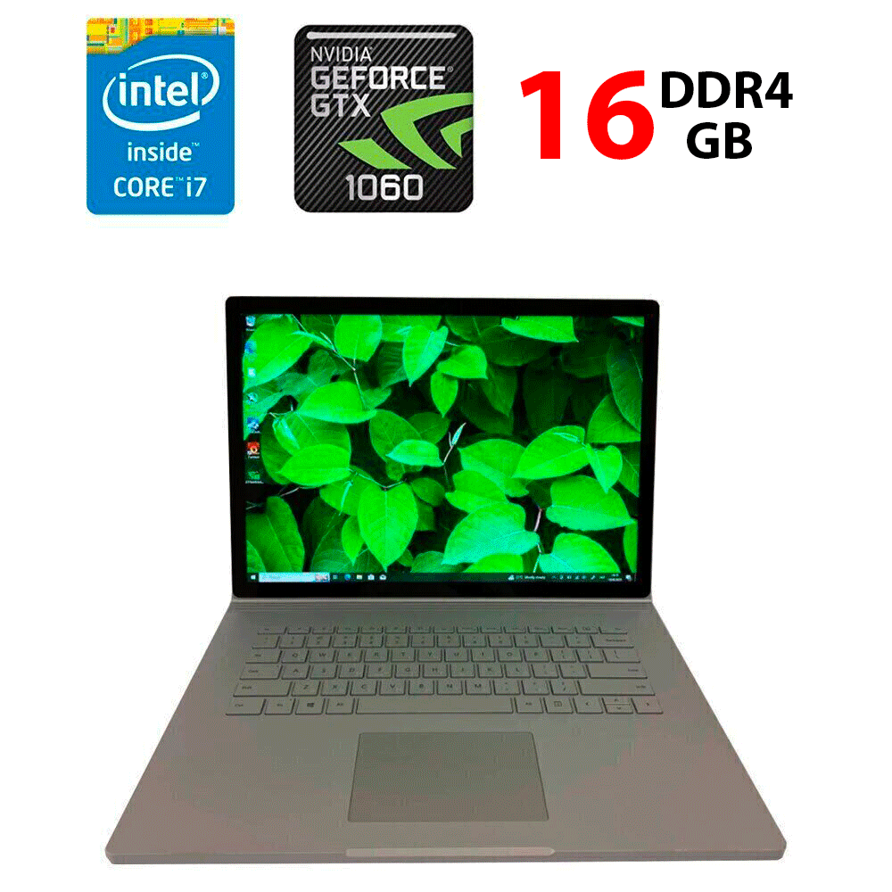 Ігровий ноутбук Microsoft Surface Book 2/ 15" 3240x2160 Touch/ i7-8650U/ 16GB RAM/ 256GB SSD/ GTX 1060 6GB/ Дві АКБ