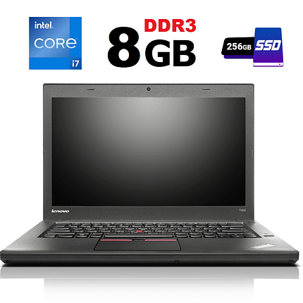 Ноутбук Lenovo Thinkpad T450s/ 14" (1920x1080)/ Core i7-5600U/ 8 GB RAM/ 256 GB SSD NEW/ HD 5500, фото 1