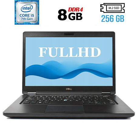 Ноутбук Б-клас Dell Latitude 5480/ 14" (1920x1080)/ Core i5-7440HQ/ 8 GB RAM/ 256 GB SSD/ HD 630, фото 1