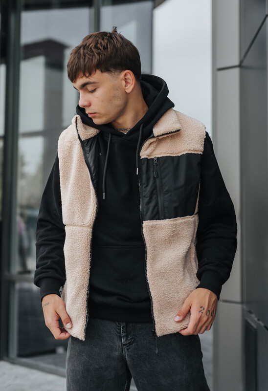 Хутряний жилет бежевого кольору Staff rs beige
