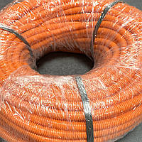 Гофра для кабеля 16мм УФ-стойкая оранжевая с протяжкой 100м.