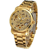 Мужские классические часы золотые Winner BestSeller New Denwer P Чоловічий класичний годинник золотий Winner