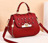 Мини женская сумочка на плечо с пуговицами, оригинальная сумка клатч для девочек Красный Toyvoo Міні сумочка
