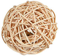 Игрушка для грызунов Trixie Мяч с погремушкой d=4 см (натуральные материалы) l