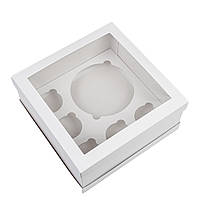 Коробка 260х260х120 (5 капкейків+Бенто) кришка/дно, біла