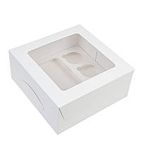Коробка 250х250х110 (5 капкейків+Бенто), біла (ВП)