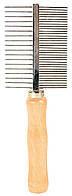 Расчёска Trixie двухсторонняя, с деревянной ручкой 17 см d