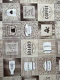 Скатертина-клеєнка на кухонний стіл. Принт кава. Ширина 135 см. 180, фото 4