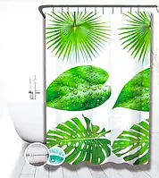 Шторка для ванной комнаты 180х180 Эфиопия зеленая силиконовая