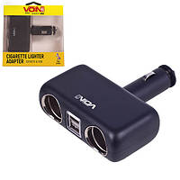 Розгалужувач прикурювача VOIN 2 виходи + 2 USB 2400mA 12/24V SC-2004 см. кут