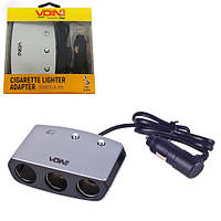 Розгалужувач прикурювача VOIN 3 виходи + 1 USB 2400 mA 12/24V SC-3005 дріт