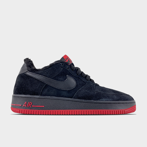 Nike Air Force 1 Low Black Red Fur 1