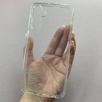 Чохол для Samsung Galaxy A24 4G силіконовий з дрібними блискітками чохол на самсунг а24 4г прозорий b8u, фото 1