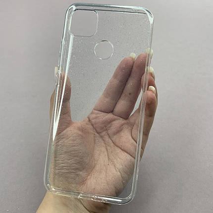 Чохол для Xiaomi Redmi 9C силіконовий з дрібними блискітками чохол на сяомі редмі 9с прозорий b8u, фото 1