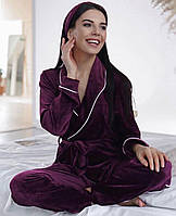 Женская пижама верюр плюш 50-52,54-56 сиреневый,оливка,черный,графит,бордо