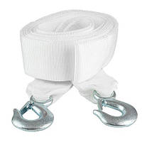 Трос буксир ST1009/ТР-109-8-1 8т стрічка 75 мм х 5,0м білий/2 гака/кулек