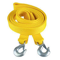 Трос буксир ТРШ-240-2-1 2т стрічка 40 мм х 4 м жовтий/гак/кулек