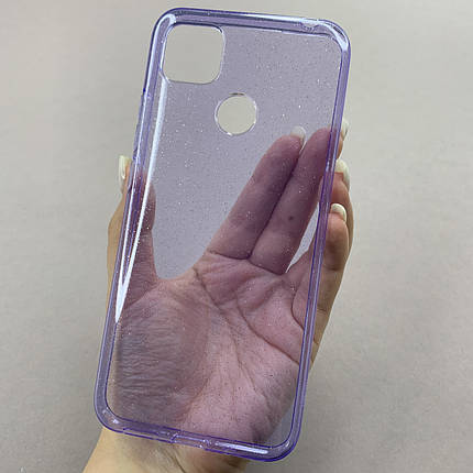 Чохол для Xiaomi Redmi 9C силіконовий з дрібними блискітками чохол на сяомі редмі 9с бузковий b8u, фото 1
