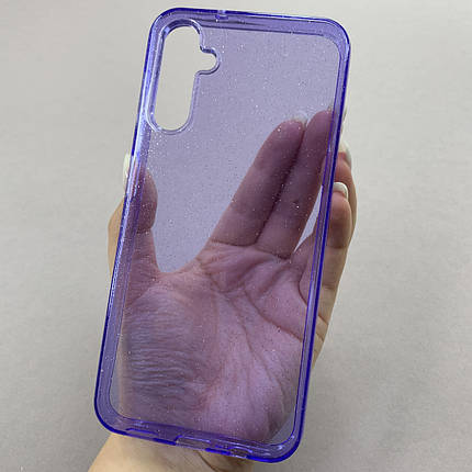 Чохол для Samsung Galaxy A14 4G / 5G силіконовий з дрібними блискітками чохол на самсунг а14 бузковий b8u, фото 1