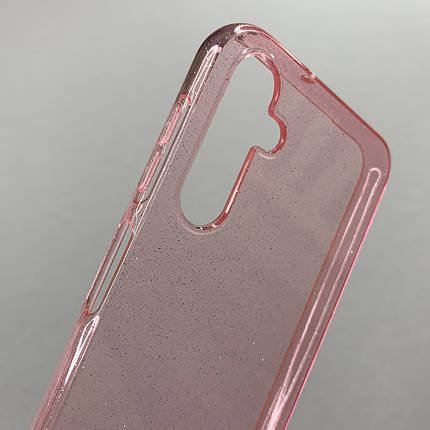 Чохол для Samsung Galaxy A24 4G силіконовий з дрібними блискітками чохол на самсунг а24 4г рожевий, фото 3