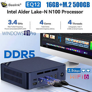 Компьютер Beelink EQ12 Intel N100 (12th Gen) Windows 11 Pro /RAM