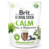 Лакомство для собак Brit Dental Stick Calm 251 г 7 шт - конопля и пустырник