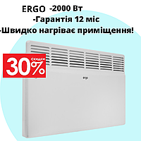 Конвекторний обгрівач ERGO 2000 Вт електричний потужний з терморегулятором