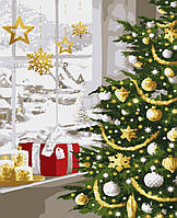Картини за номерами "Різдвяна ялинка"  (з золотими фарбами) 40*50 см