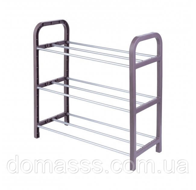 Полиця для взуття 3-х ярусна (EF-4852-3) коричневий, фото 1