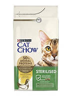 Сухой корм для взрослых стерилизованных кошек Purina Cat Chow Sterilised с курицей 1.5 кг