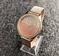 Жіночий наручний годинник із камінчиками люкс якість на металевому ремінці