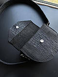 Жіноча шкіряна сумка SKIFF чорна рептилія, фото 3