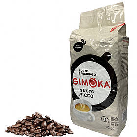 Кава в зернах Gimoka Gusto Ricco (Джимока Густо) сіра пачка 1 кг (Італія) | Ящ — 12 шт.