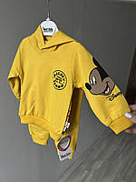 Дитячий костюм з міккі Дісней жовтий для хлопчика 9м,12м,18м,24м