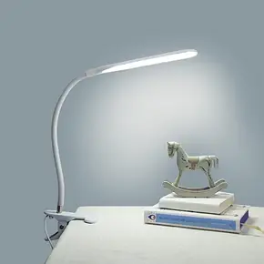 Настільна світлодіодна лампа на прищіпці гнучка Біла, світлодіодна настільна лампа USB 24 LED на прищіпці, фото 1