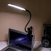 Лампа настільна на прищіпці з кріпленням до столу Чорна, світлодіодна настільна лампа USB 24 LED на прищіпці, фото 5