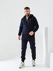 Зимовий чоловічий спортивний костюм Stone Island з патчем, теплий спортивний костюм Стон Айленд на флісі з капюшоном, фото 6