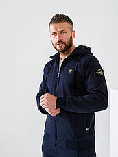 Зимовий чоловічий спортивний костюм Stone Island з патчем, теплий спортивний костюм Стон Айленд на флісі з капюшоном, фото 3